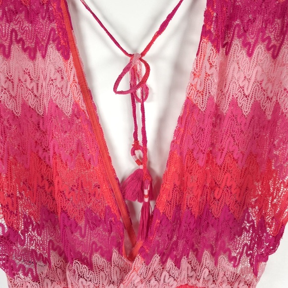 NWT TRINA TURK Cascade Crochet Flutter Sleeve Cover-Up Top Zig Zag Stripes Sz S - Picture 5 of 15